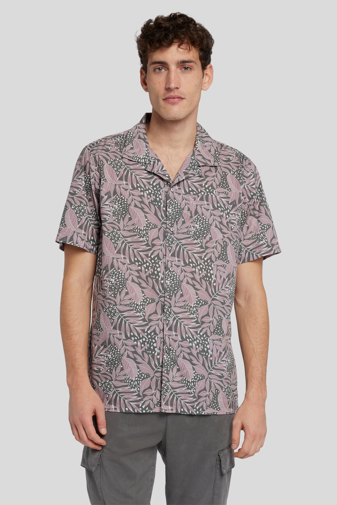 Camp Collar Shirt Floral Print Mauve - Shirt | 7 For All Mankind