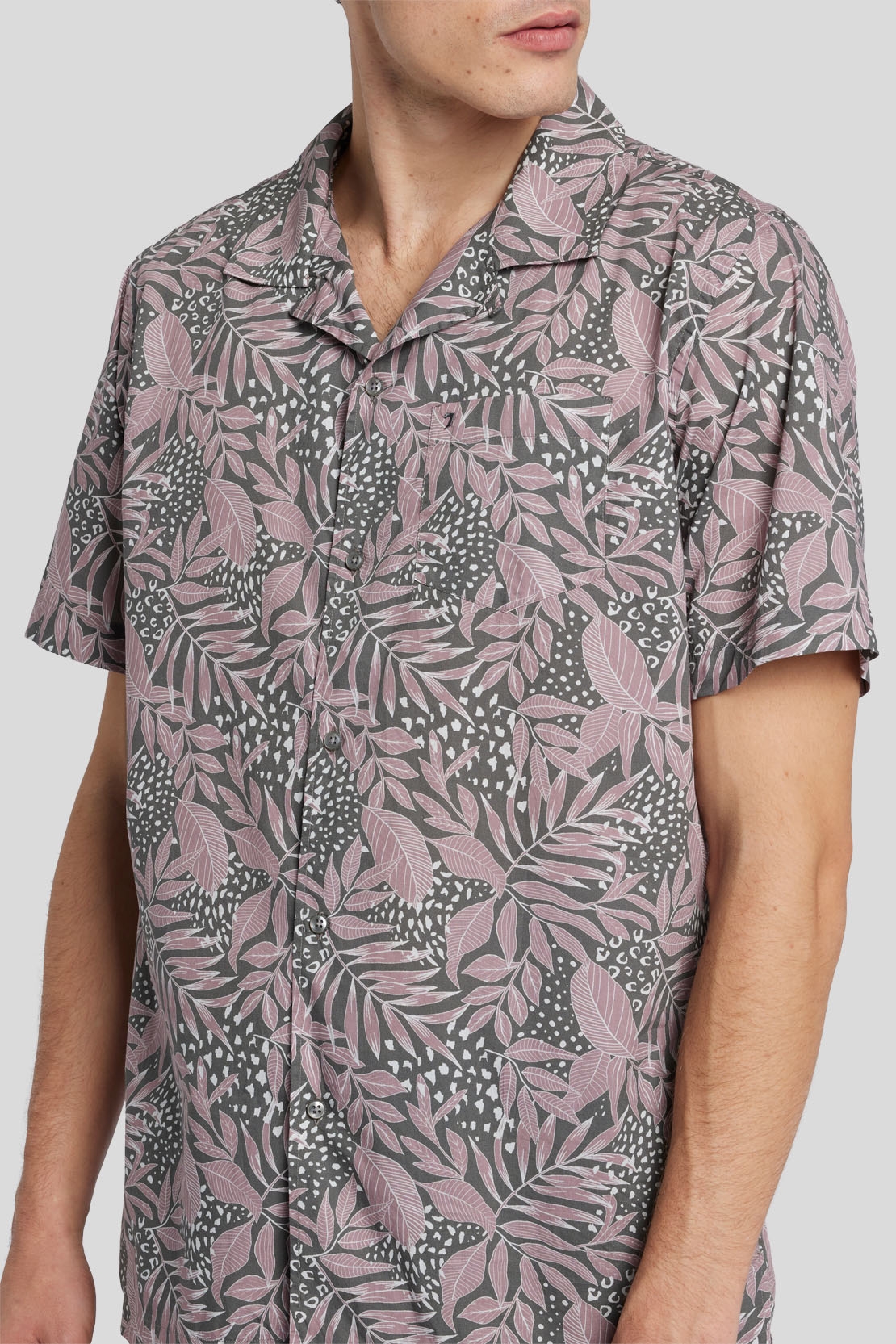 2024年新作 Print Floral Shirt Collar Camp Mauve Mankind All For 7 | Shirt - トップス