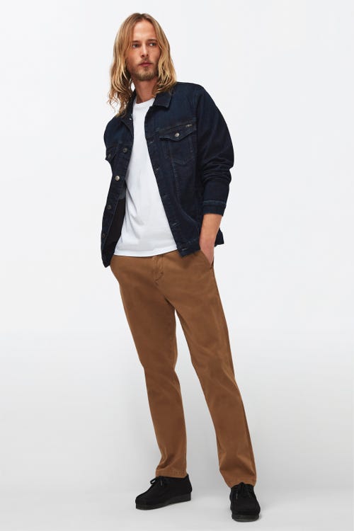 HYBRID TAPERED CHINO LUXE PERFORMANCE SATEEN CAMEL