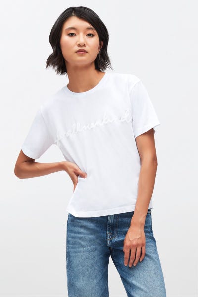  EMBROIDERED LOGO TEE COTTON WITH EMBROIDERED LOGO WHITE 